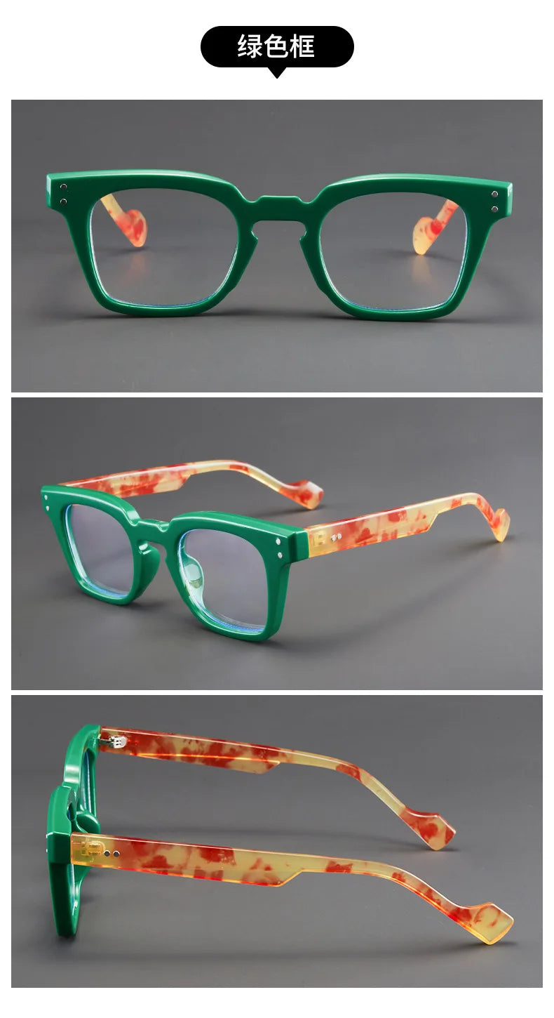 New Retro Square Frame Reading Glasses – High-Definition Printed Presbyopia Glasses for Men & Women