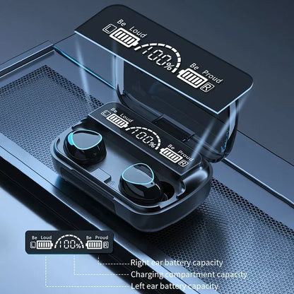 M10 Bluetooth Earphones – Waterproof HiFi Stereo Wireless Earbuds with LED Display & Gaming Headset