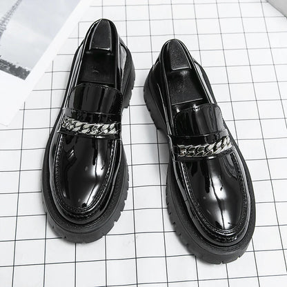 Men’s Classic Leather Dress Shoes - British Style Pointed Toe Business Wedding & Casual Footwear