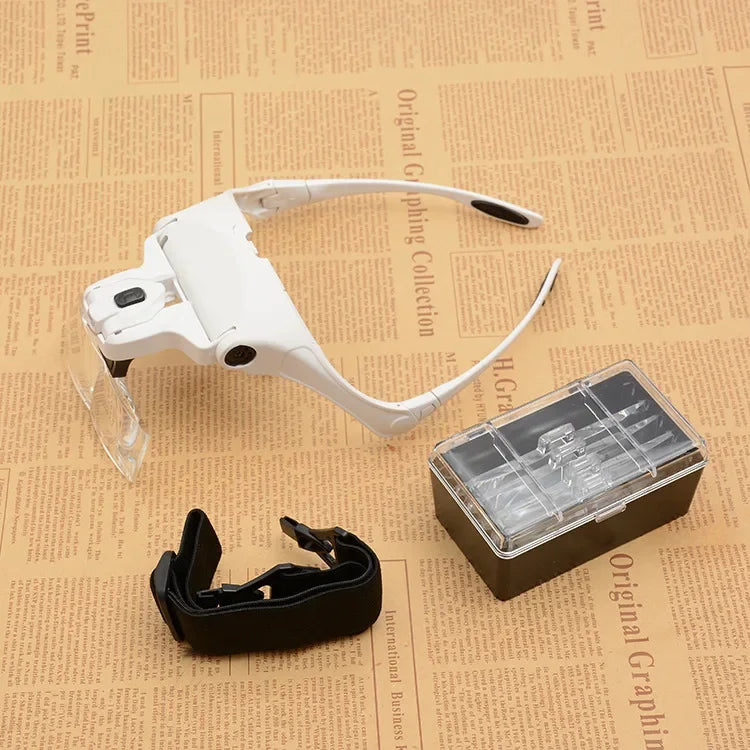 LED Headband Magnifying Glasses – Jeweler Loupe for Repair, Reading & Craft Work