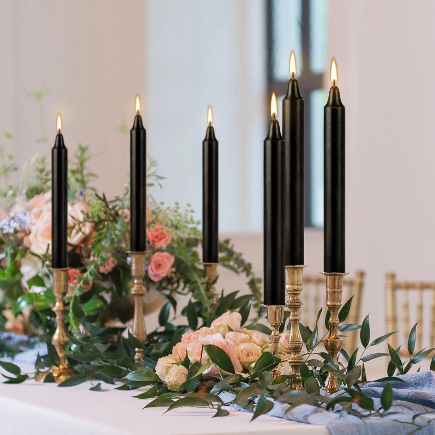 20-Pack Black 4-inch Drip-Free Wax Candles – Fragrance-Free Home, Church, Wedding & Party Decoration