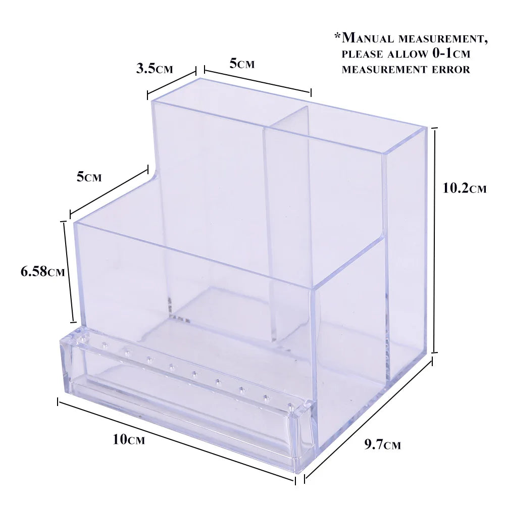 Clear Nail Drill Bit Holder - Transparent Display Box Organizer for Manicure Tools, Nail Art Accessories & Beauty Storage