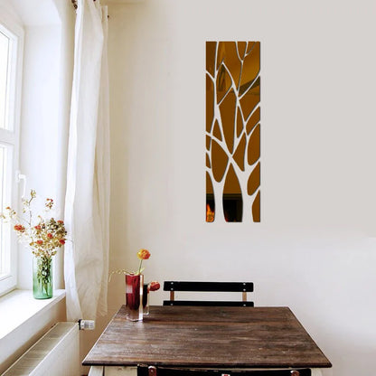 3D Acrylic Mirror Wall Sticker Tree - DIY Art Decal for TV Background, Living Room & Bedroom Home Decor