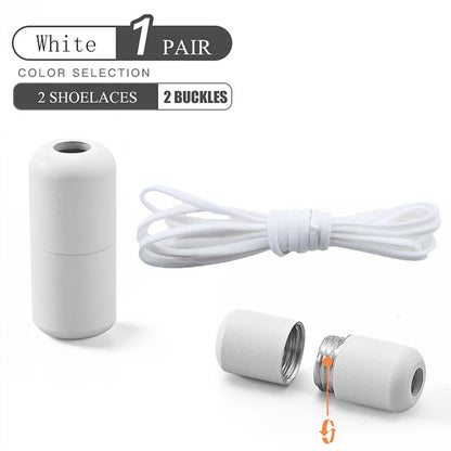 Elastic No Tie Shoelaces - Quick Lock Metal Laces for Kids & Adults Sneakers, Lazy Shoe Strings