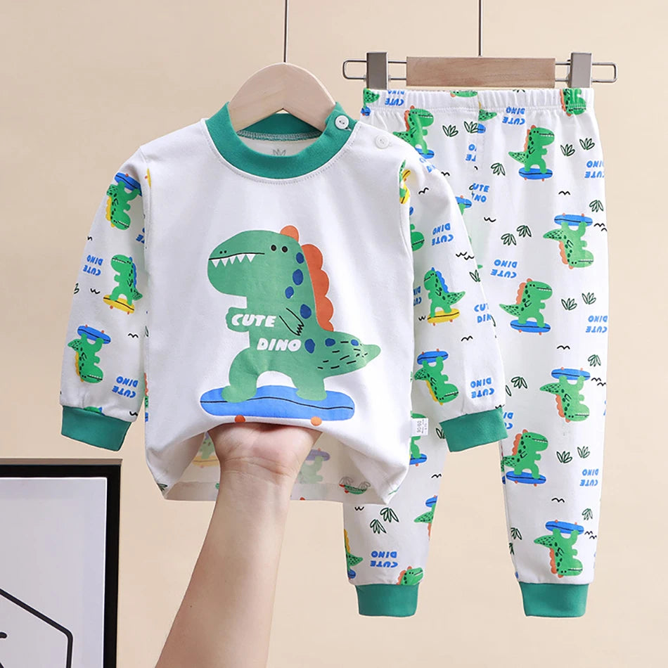 Cute Cartoon Unicorn Kids Pajama Set – Soft, Warm & Durable Unisex Sleepwear for Autumn Everyday Wear