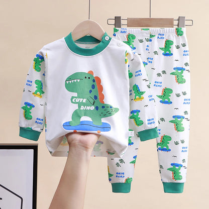 Cute Cartoon Unicorn Kids Pajama Set – Soft, Warm & Durable Unisex Sleepwear for Autumn Everyday Wear
