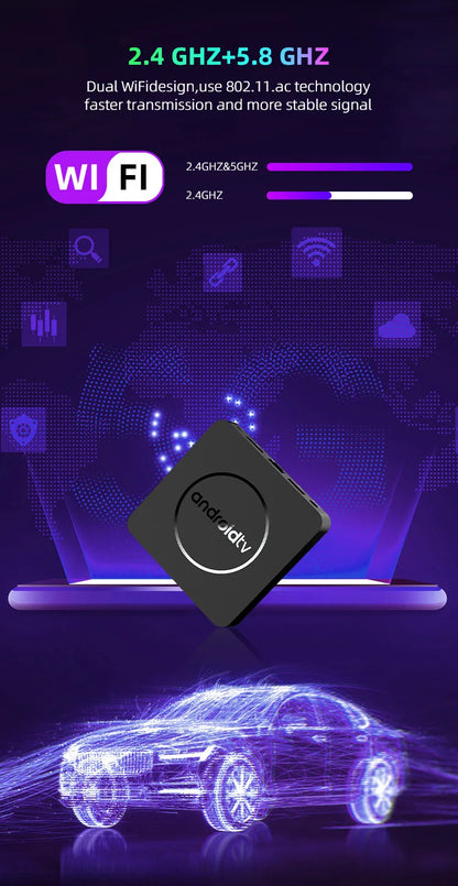 Q10 Android 14 8K Smart TV Box – Allwinner H313, 128GB, Dual WiFi, BT5.0, HDR10+ Media Player with Google Voice Assistant