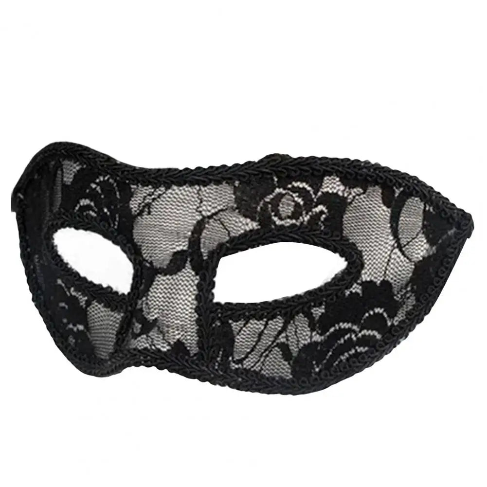 Lace Ribbon Masquerade Eye Mask - Handmade Venetian Cosplay Costume for Women & Men