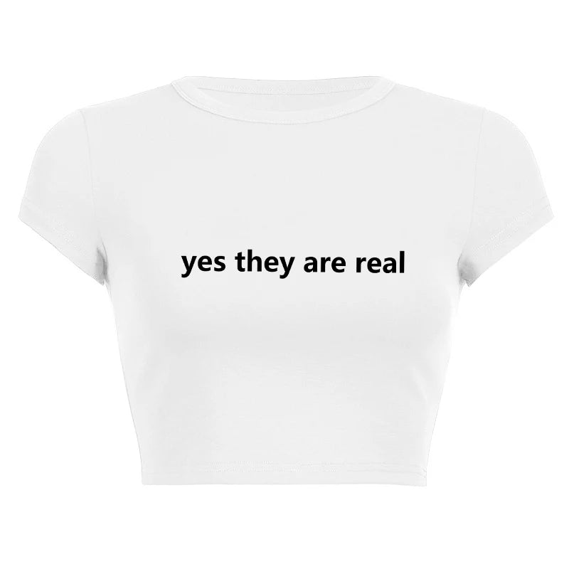 Harajuku Y2K Women’s White Crop Top – Casual Short Loose Summer Tee