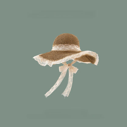 Women’s Wide Brim Straw Sun Hat – Foldable Summer Beach Hat with UV Protection