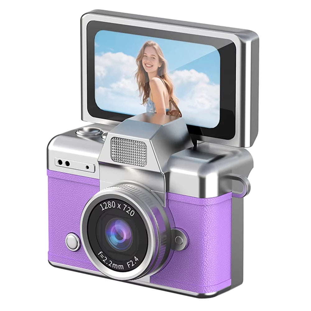 Ourlife Mini Keychain Camera - 1.47-Inch Flip Screen Retro CCD HD Digital Video Recorder