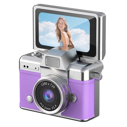 Ourlife Mini Keychain Camera - 1.47-Inch Flip Screen Retro CCD HD Digital Video Recorder