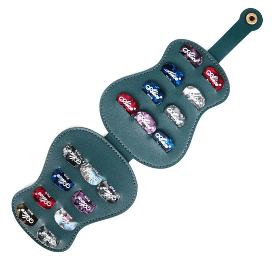 18-Slot Guitar Pick Storage Case – PU Leather Folding Durable Portable Plectrum Holder