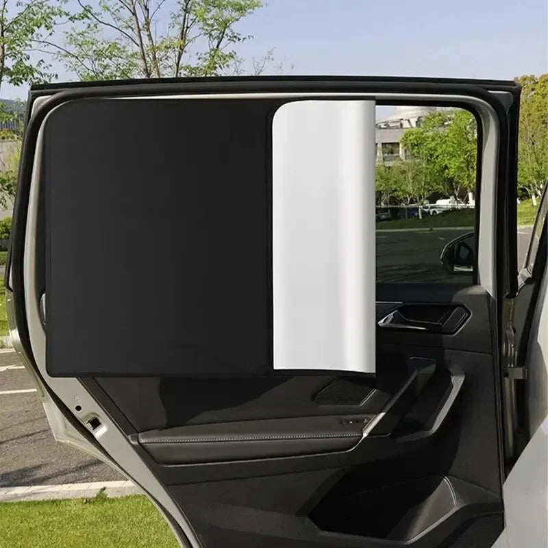 2PCS Magnetic Car Side Window Sun Shades – UV Protection Privacy Curtains, Anti-Glare Sunshade Covers for Front & Rear Windows