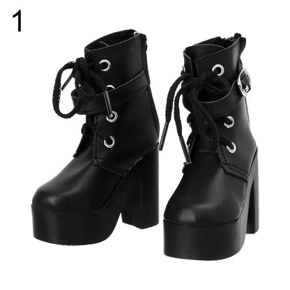 BJD Doll Accessories 60cm – 1/3 Scale 7.5cm High Heel Boots & Sandals for Girl Dolls, Dress-Up Playhouse Toy Shoes