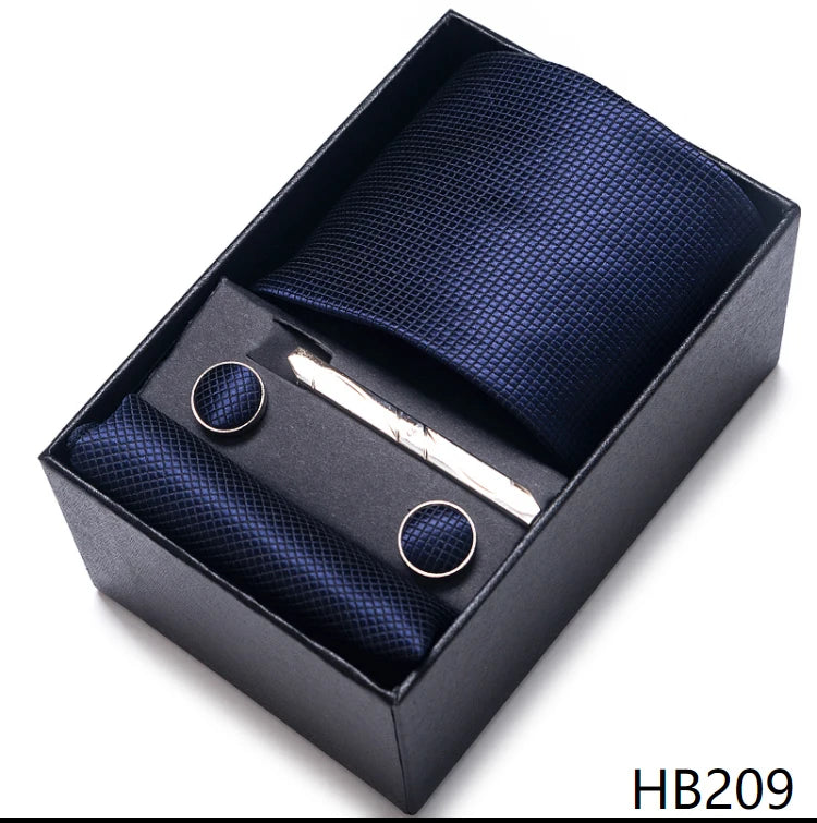 Men’s Tie and Pocket Square Gift Set – 2023 Mixed Colors Paisley Necktie in Box, Wedding Suit Accessory