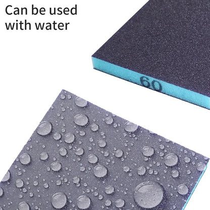 2Pcs Sanding Sponge Blocks - 60-320 Grit Washable Wet & Dry Abrasive Pads for Wood and Metal Polishing