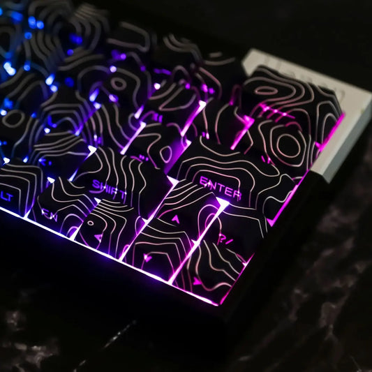 Contour 4.0 Side-Engraved PBT Translucent 97-Key Mechanical Keyboard Keycaps – White Gaming Keycap Set for Magnetic Switch F75 GMK87