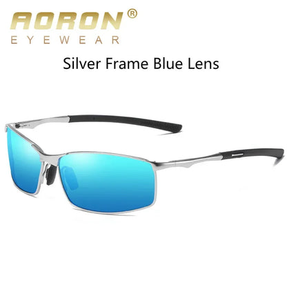 Aoron Polarized Sunglasses — Unisex Driving Mirror Sun Glasses with Metal Frame & UV400
