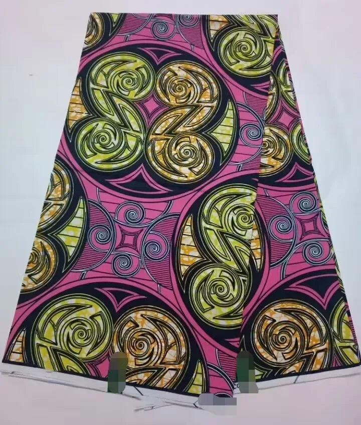 African Wax Print Fabric 6 Yards - Ghana Kente Design Ankara Kitenge Pagne