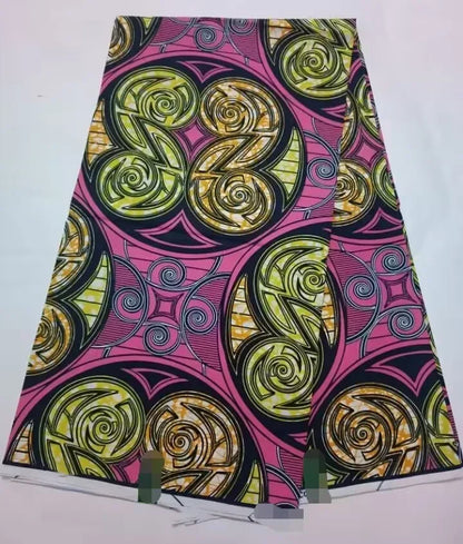 African Wax Print Fabric 6 Yards - Ghana Kente Design Ankara Kitenge Pagne