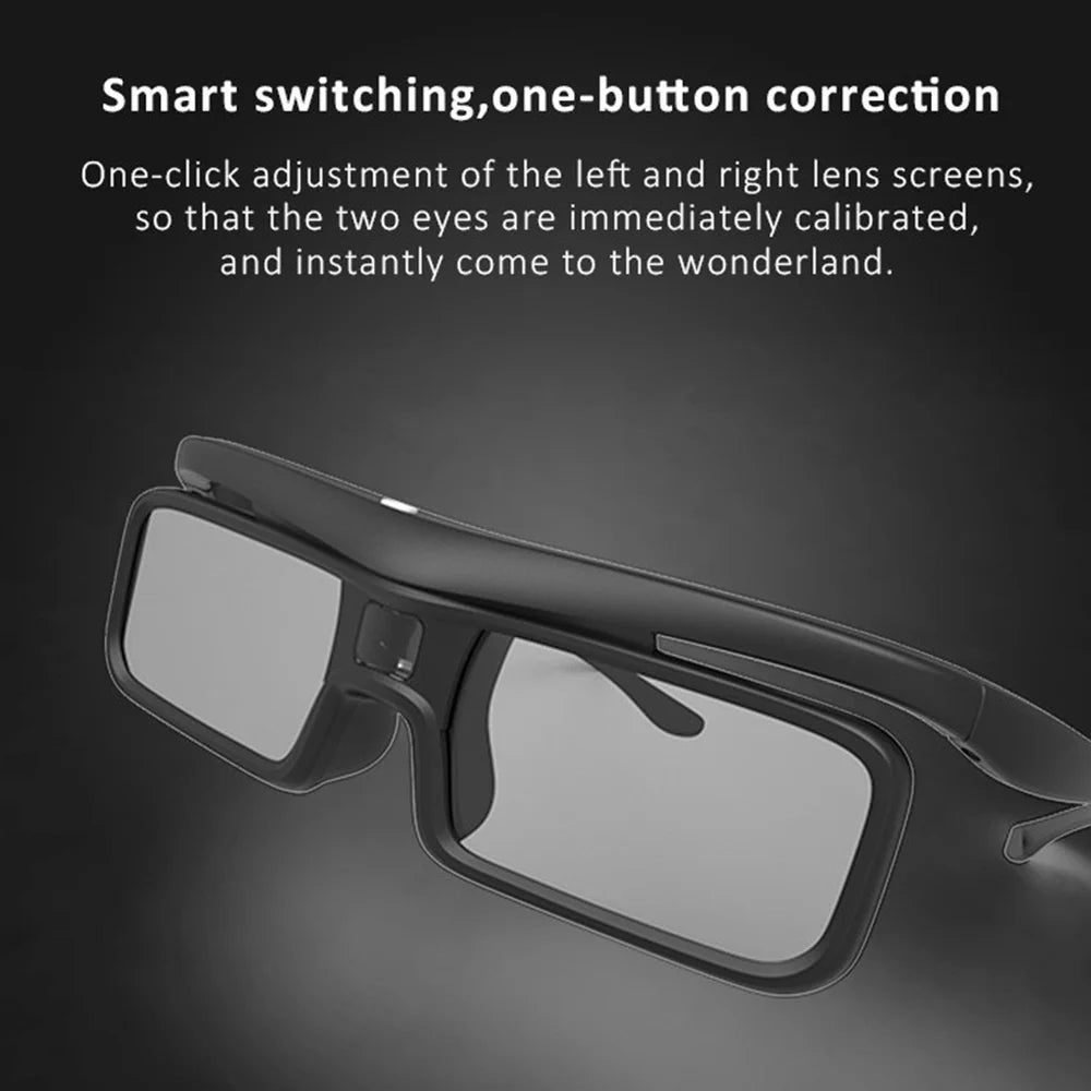 2025 DLP Link Active Shutter 3D Glasses – USB Rechargeable Eyewear for Home Cinema DLP Projectors (Not for All TVs)