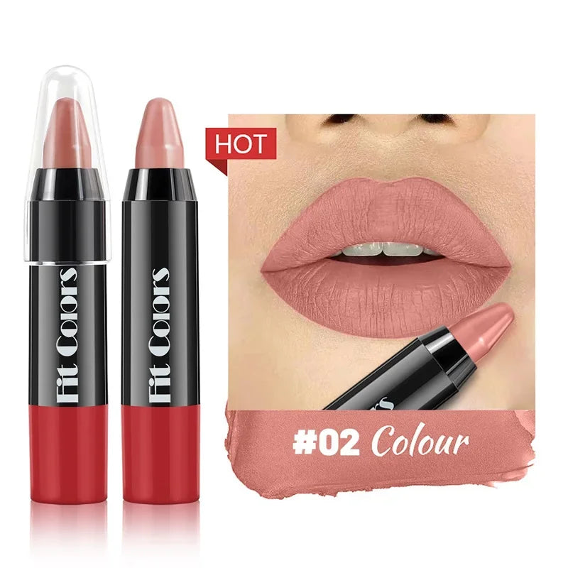 8-Color Velvet Matte Lipstick Pencil – Waterproof, Long-Lasting Sexy Red Lip Tint Non-Stick Makeup Pen