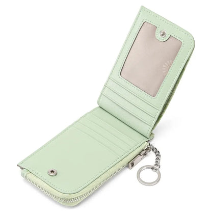 Ladies Zip Coin Purse with Key Ring – Embossed Design, Multi-Card Slots, Large Capacity Wallet Fashion Accessory