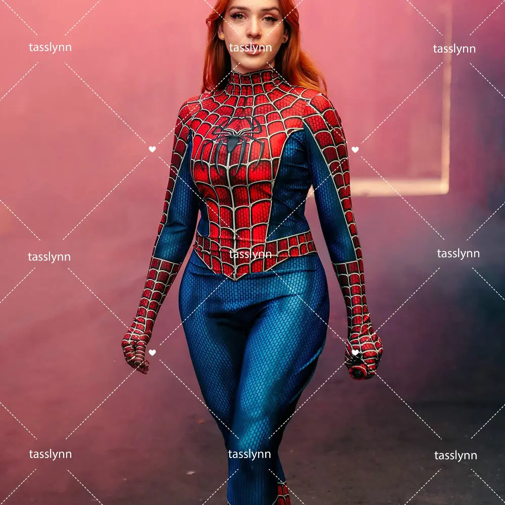 Spider-Raimi Cosplay Costume – Spider Girl Zentai Spandex Bodysuit for Halloween, Party & Anime Geek Outfit