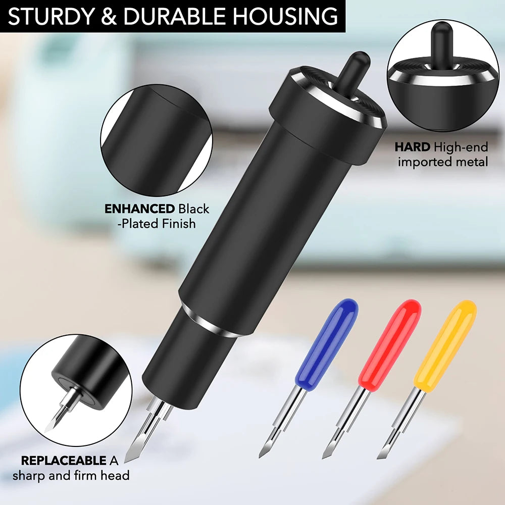 Metal Cut Blade Set with Housing — Compatible with Cricut Maker, Maker 3, Explore Air 2 & Explore 3, Replaceable Deep-Point Blade