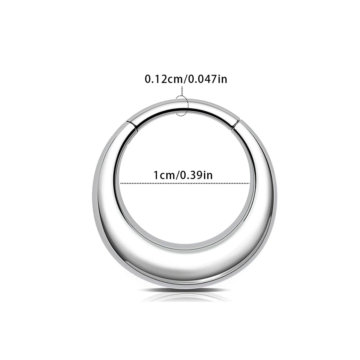 316L Stainless Steel Hoop Nose Ring – Water Drop Hinge Clicker Septum & Cartilage Earring for Women & Men Piercings