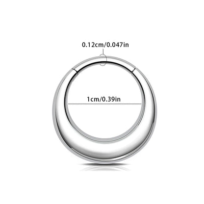 316L Stainless Steel Hoop Nose Ring – Water Drop Hinge Clicker Septum & Cartilage Earring for Women & Men Piercings