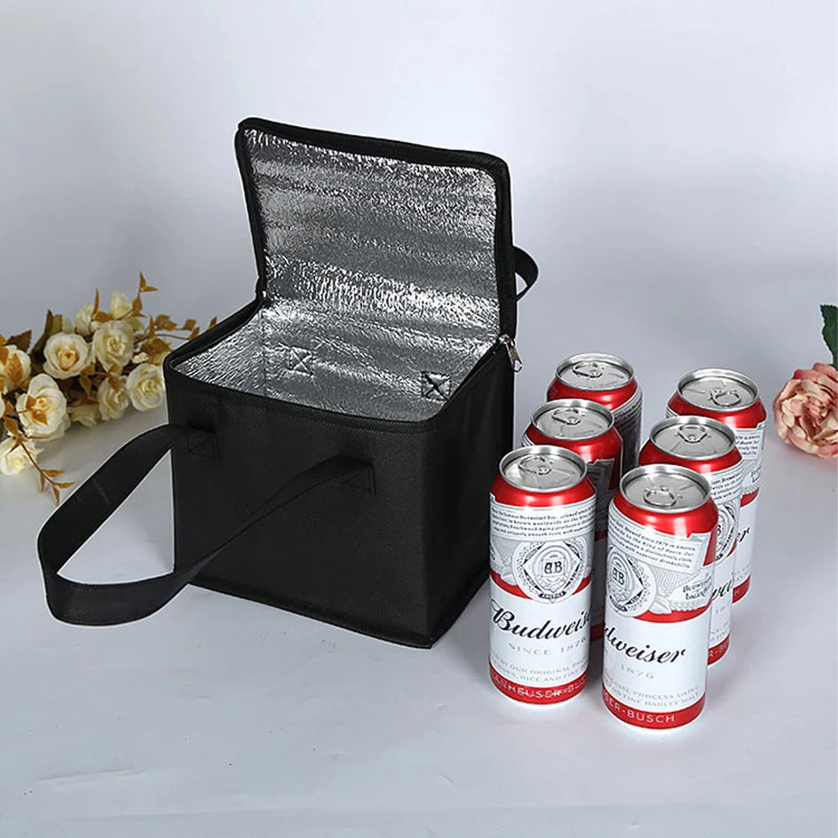 Portable Insulated Lunch Cooler Bag – Folding Thermal Picnic Tote, Ice Pack Food & Drink Carrier, Beer Delivery Bag