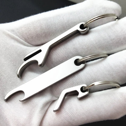 Portable Stainless Steel Beer Bottle Opener Keychain – Mini Metal Can Opener for Kitchen & Travel