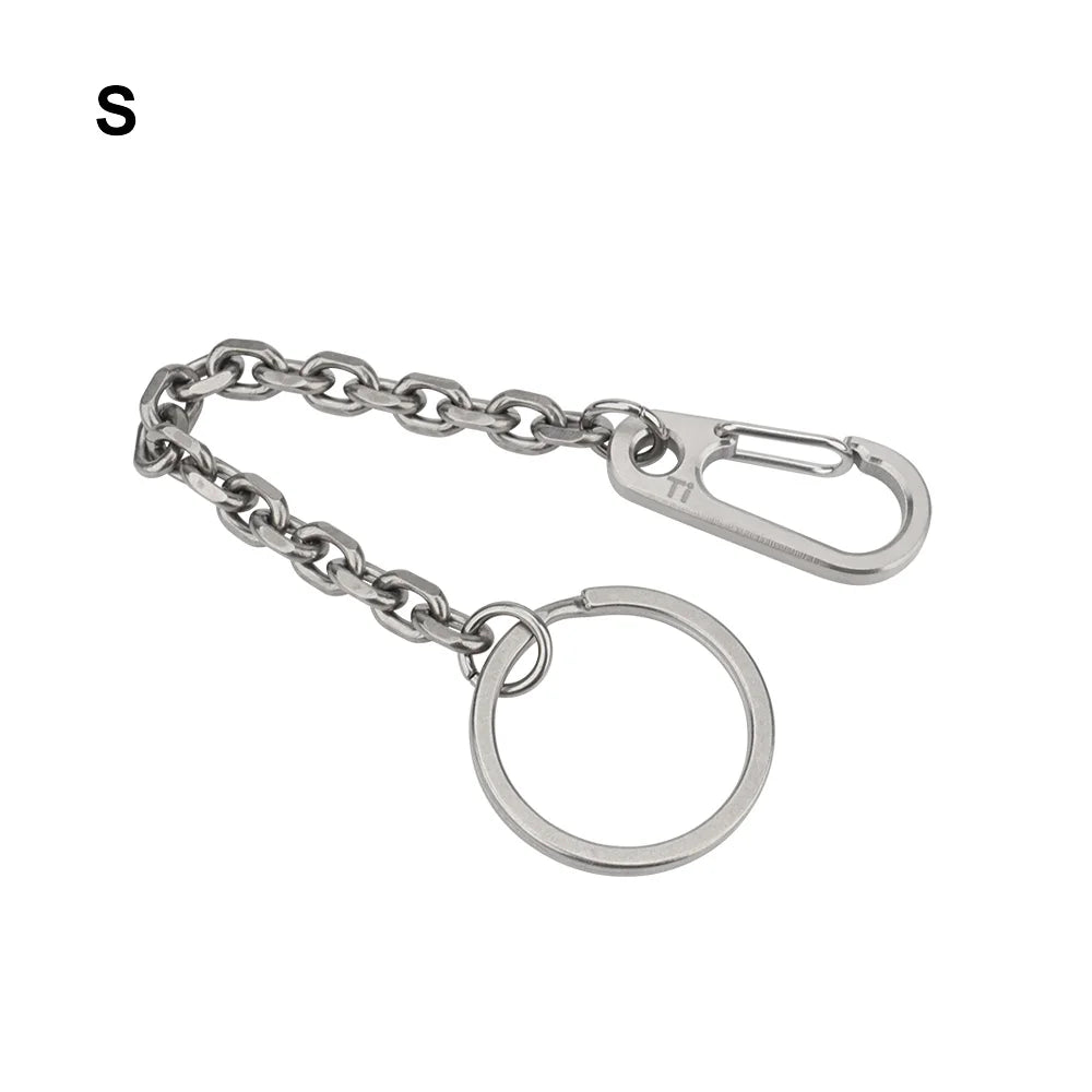 Short Chain Titanium Key Belt Buckle – Titanium Alloy Waist Ring EDC Outdoor Tool