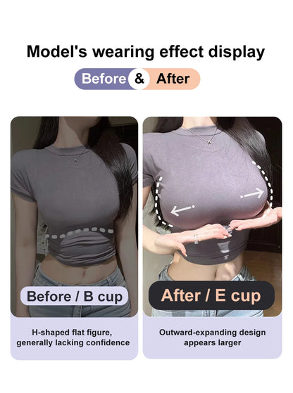 LERVANLA Silicone Fake Chest Pads – Small to Super Large Female Breast Enhancer for Underwear & Display