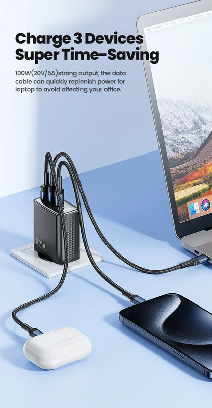 Toocki 67W GaN USB-C Charger — Digital Display Quick Charge PD PPS QC4.0 for MacBook, Laptop, iPad, iPhone 15/14