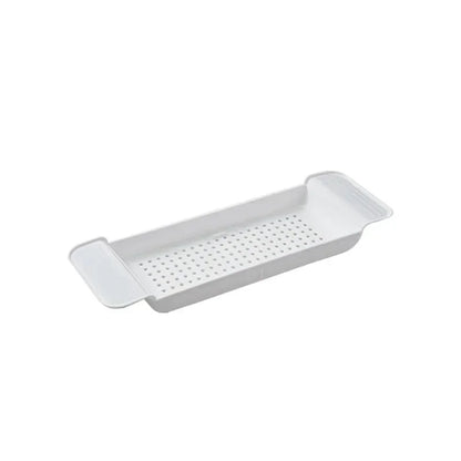 Extendable Bamboo Bathtub Shelf – Bathroom Tray & Shower Caddy for Towel, Book & Storage Organizer