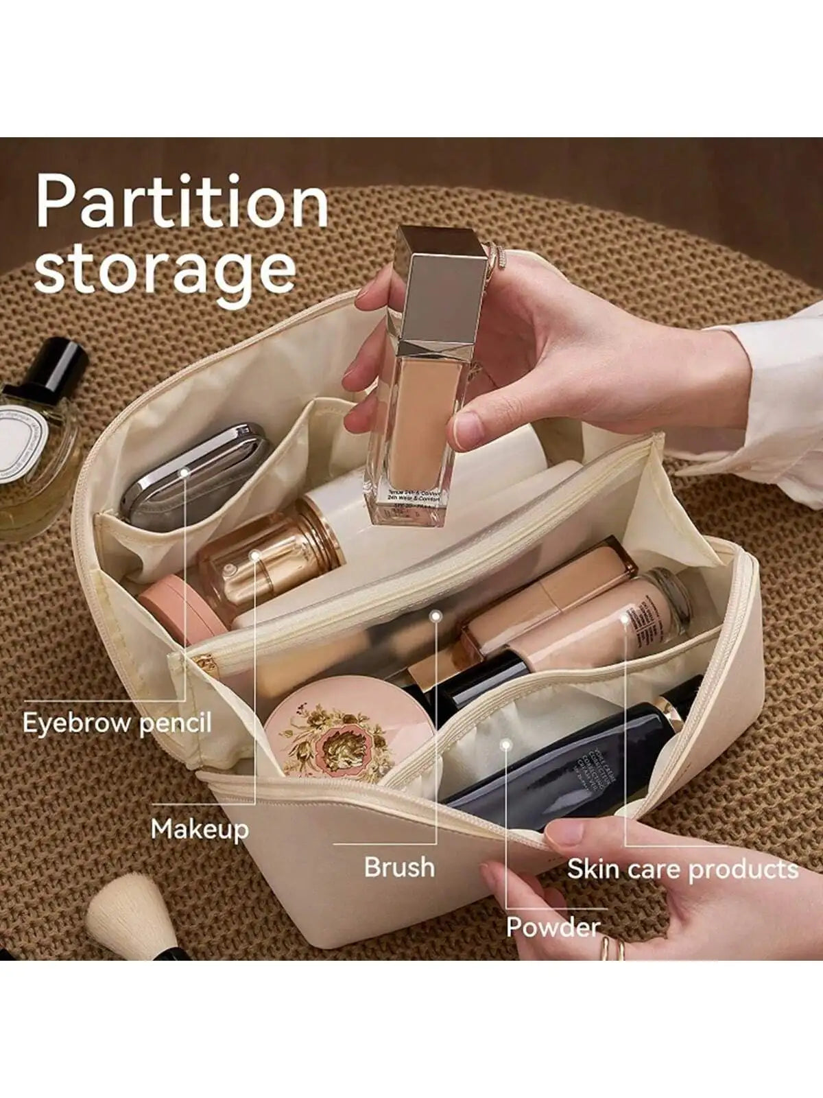 Large Capacity Portable Cosmetic Bag – Factory Direct Sales Makeup Storage Bag – Perfect for Cosmetics & Travel