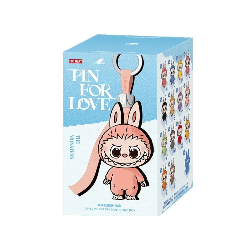 POP MART Labubu The Monsters Pin for Love – Vinyl Plush Pendant Blind Box, Cute Anime Figure Toy