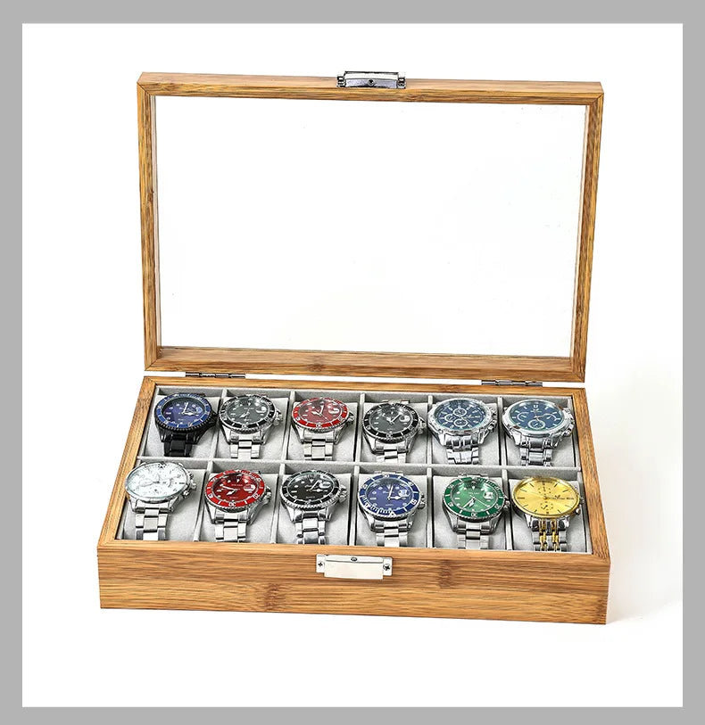 WellZone 2024 Bamboo Watch Box — Eco-Friendly Chinese Style Fashionable Watch Storage Case
