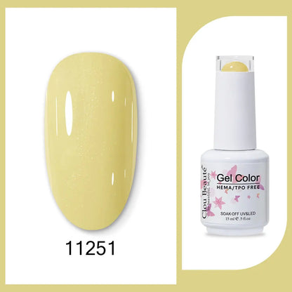 Clou Beaute 15ml Gel Nail Polish Set – Red Black White Green Neon UV Soak-Off Semi-Permanent Nail Varnish Base & Velvet Top Coat