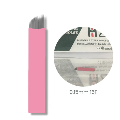 0.15mm Microblading Nano Blades — U-Shape Tebori Tattoo Needles for Permanent Makeup Eyebrow Pen