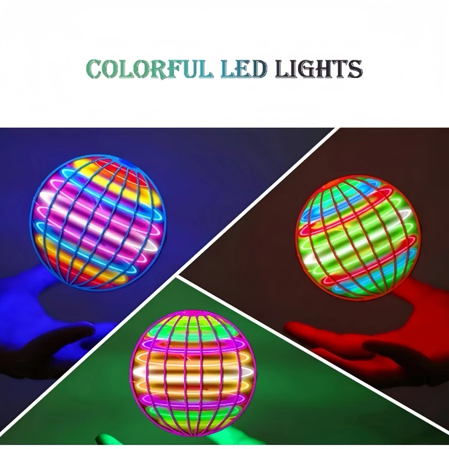 Flying Boomerang Ball with LED Lights – Magic Hover Flyorb Drone Spinner Toy for Kids Gifts
