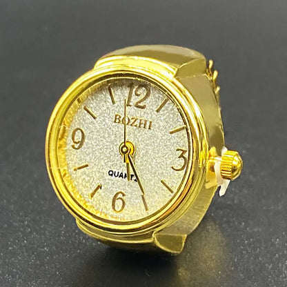 Kiss Jewelry Digital Quartz Finger Watch Ring – Mini Elastic Punk Style Clock Ring for Women, Men & Couple Teens Accessory