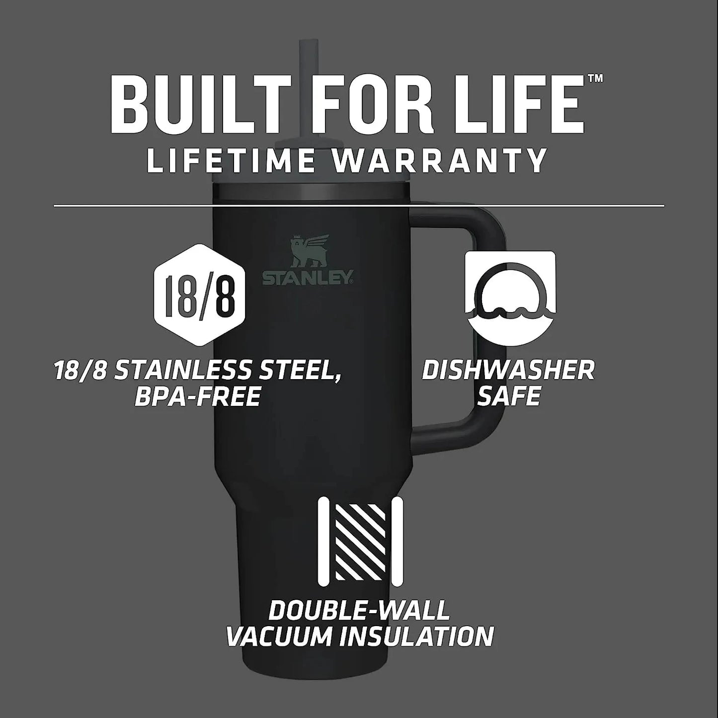 Stanley Quencher H2.0 30/40oz: FlowState Stainless Steel Vacuum Insulated Tumbler with Lid and Straw - Cold & Warm Water