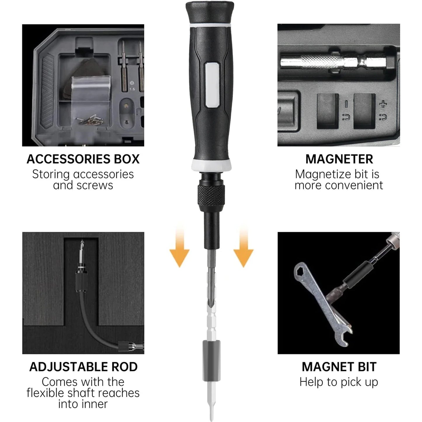 152/25-in-1 Precision Screwdriver Set – Professional Laptop & Computer Repair Kit with T5/T6 Torx Drivers