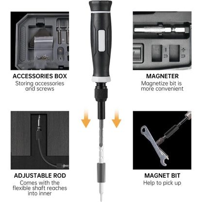 152/25-in-1 Precision Screwdriver Set – Professional Laptop & Computer Repair Kit with T5/T6 Torx Drivers