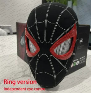 Miles Spider-Man 1:1 Electronic Mask - Moving Glowing Eyes with Ring Control for Cosplay, Collectors & Fans