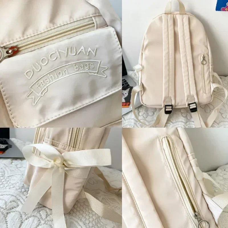 Fashion Canvas Backpack for Women - Anti-Theft Shoulder Bag - New School Bag for Teen Girls